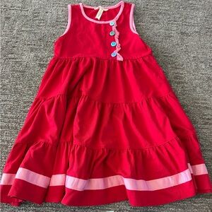Matilda Jane Red Dress with Pink Trim
